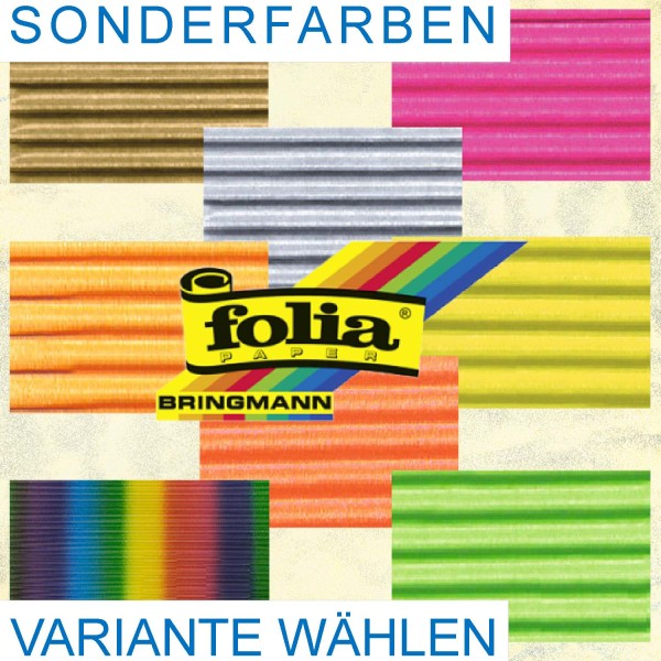 Bastelwellpappe von Folia SONDERFARBEN und Regenbogenwellpappe, 10 Bögen der gleichen Farbe
