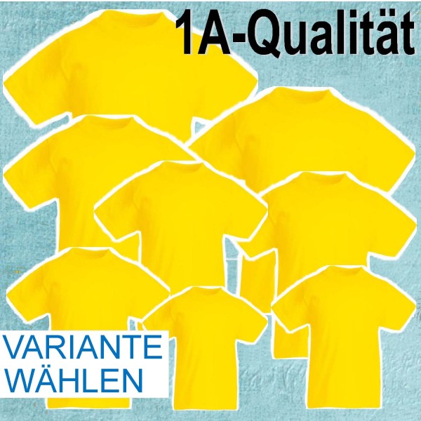 T-Shirt gelb, 100 % Baumwolle 160 g/qm