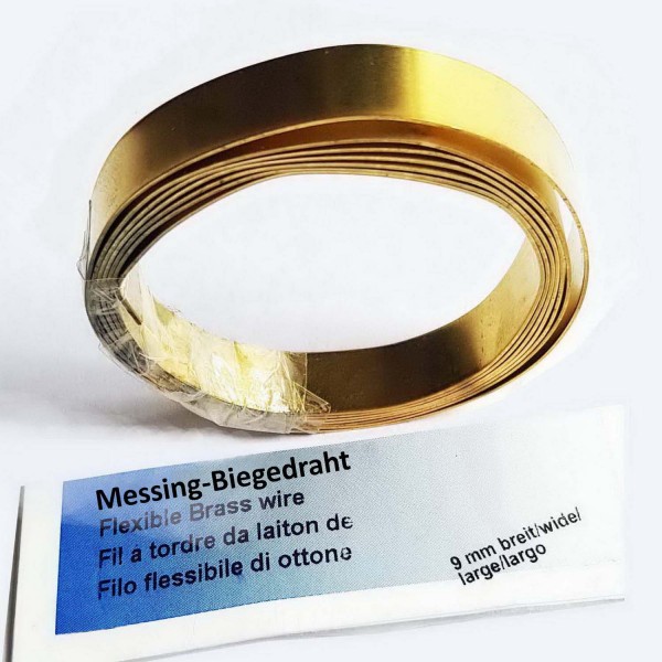 Messingband / Biegedraht für Schmelzgranulat, 9 mm x 1 m