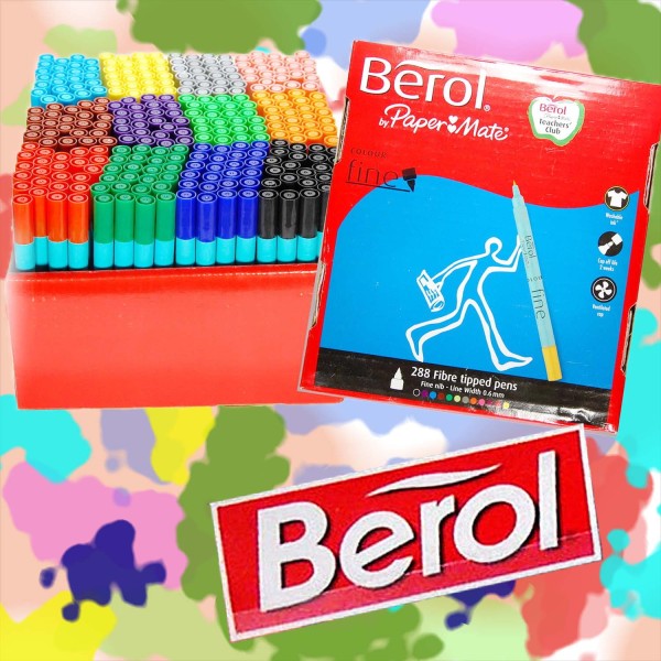 Berol Filzstifte Colour Fine - Karton mit 288 Stück in 12 Farben