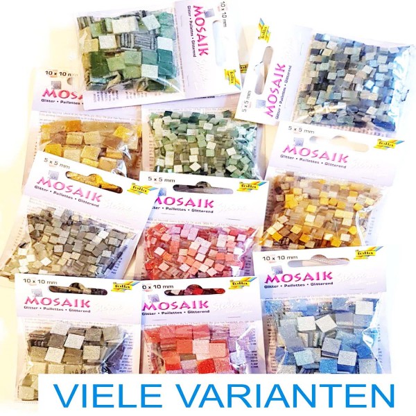 Mosaiksteine Glitter-Mix, 2 verschiedene Größen, Preis pro Packung