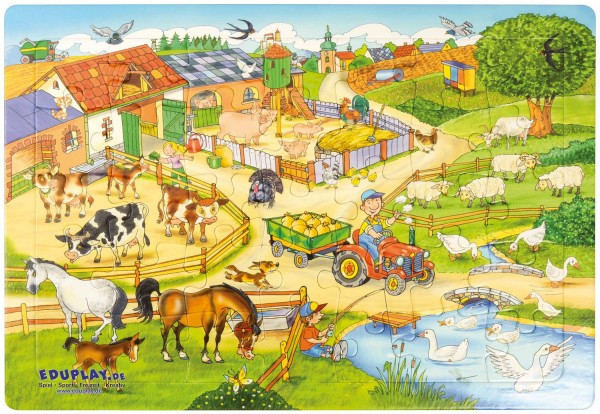 Puzzle Bauernhof, Material: Karton, 45 x 30 cm, 35 Teile