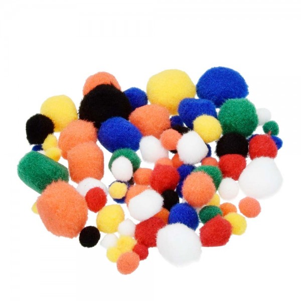 Pompons in verschiedenen Varianten und Farben
