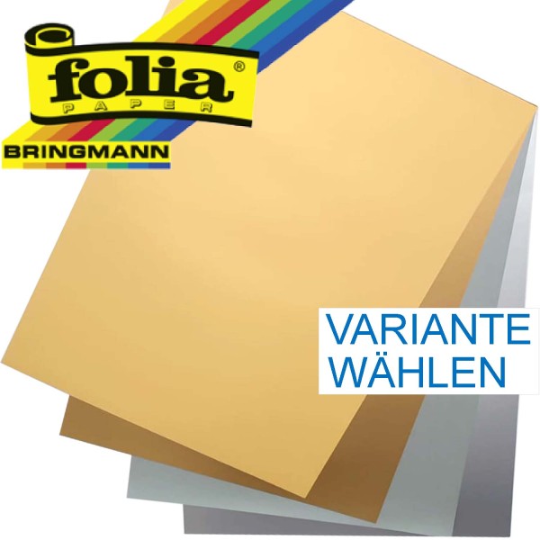 Tonpapier/Naturpapier 130 g/qm von Folia, Format A3 SONDERFARBEN, 50 Blatt einer Farbe