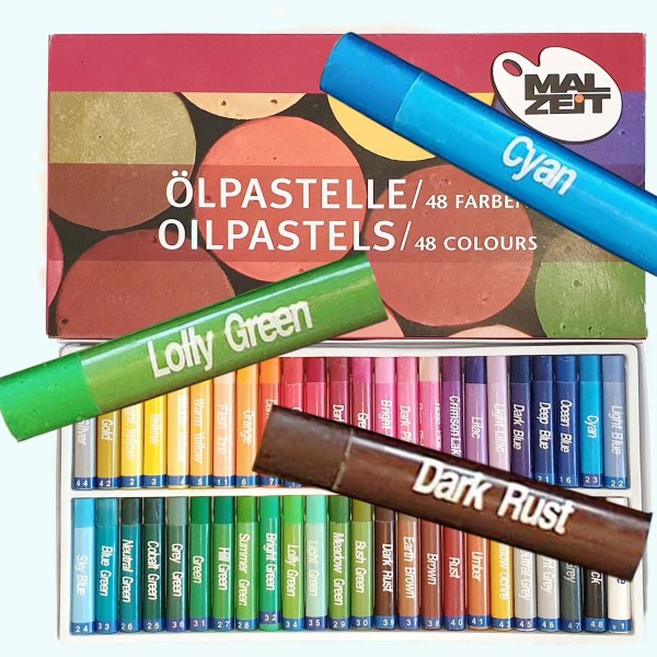 Öl-Pastellkreide, 11 mm x 7 cm, 48 Stück in 48 Farben