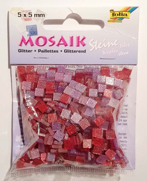 Mosaiksteine Glitter-Mix, 2 verschiedene Größen, Preis pro Packung