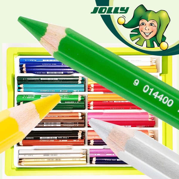 Trendline Spezial-Sortierung Jolly X-BIG Dickkernbuntstifte 168 Stück in 24 Farben, Kunststoffbox