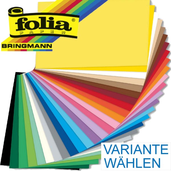 Tonpapier/Naturpapier 130 g/qm von Folia, Format A3, 50 Blatt einer Farbe
