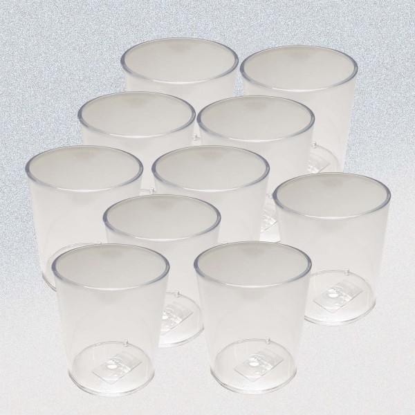 Kunststoffköcher / Kunststoffbecher transparent, Packung 10 Stück