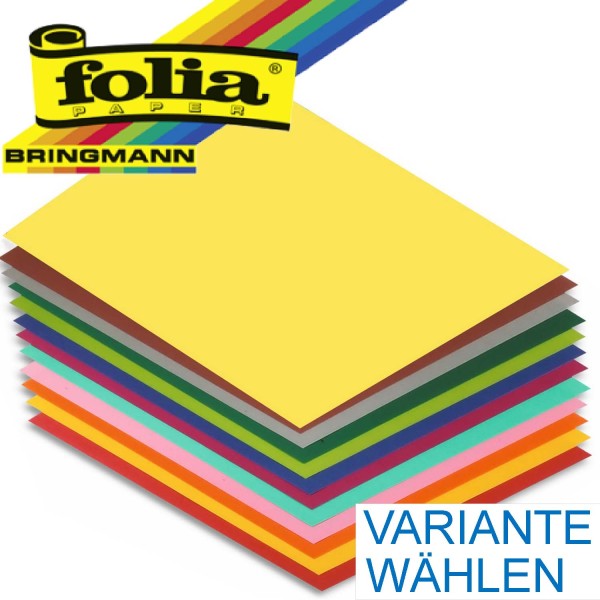 Tonpapier/Naturpapier 130 g/qm von Folia, Format A4, 100 Blatt einer Farbe